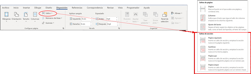 C Mo Trabajar Con Diferentes Secciones En Word